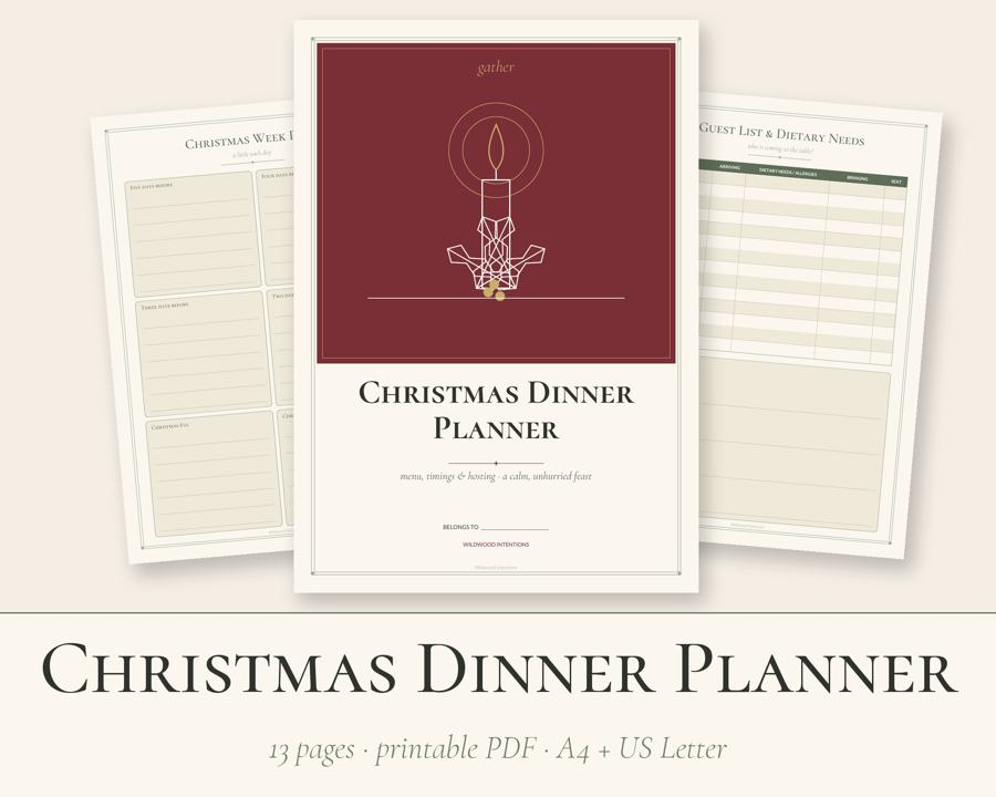 Christmas Dinner Planner printable preview