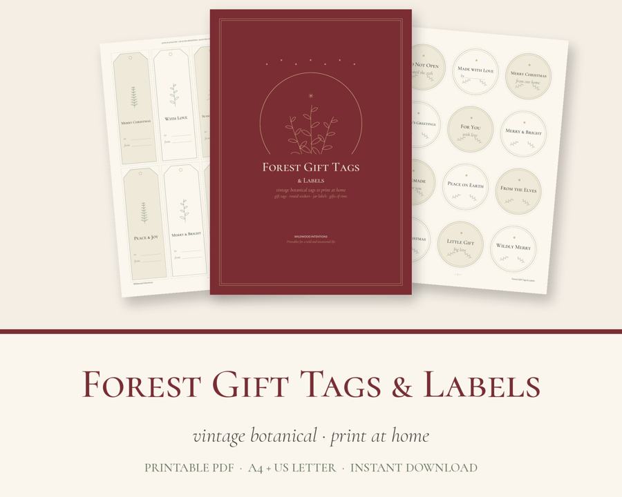 Forest Christmas Gift Tags & Labels printable preview