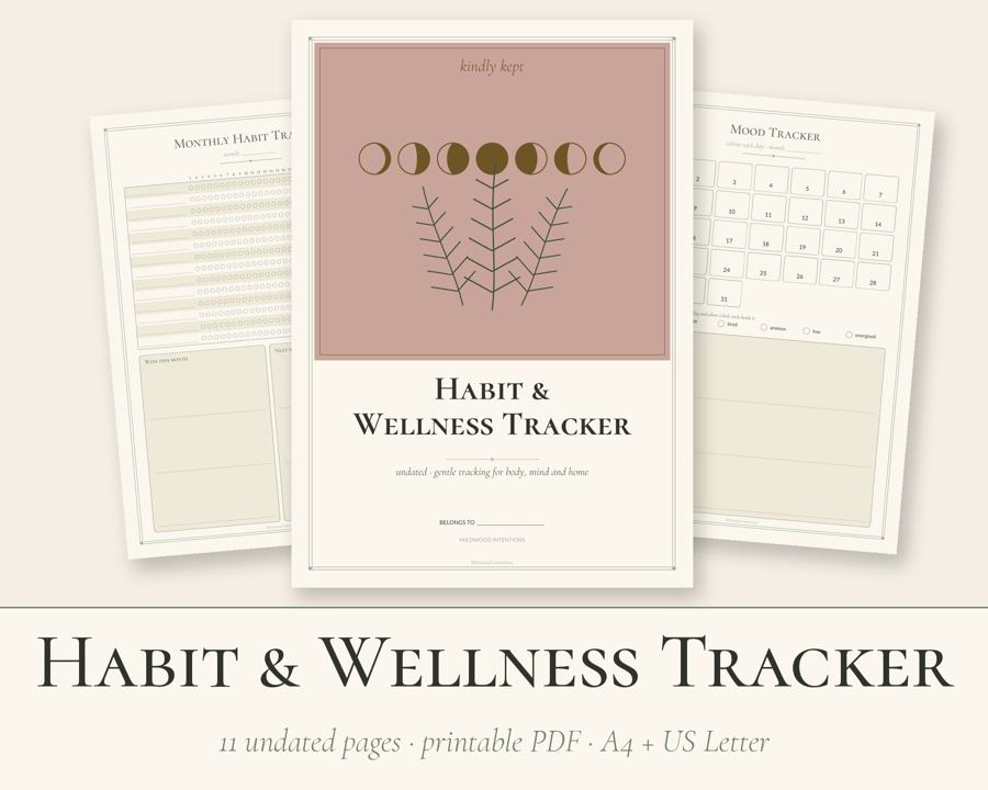 Habit & Wellness Tracker printable preview
