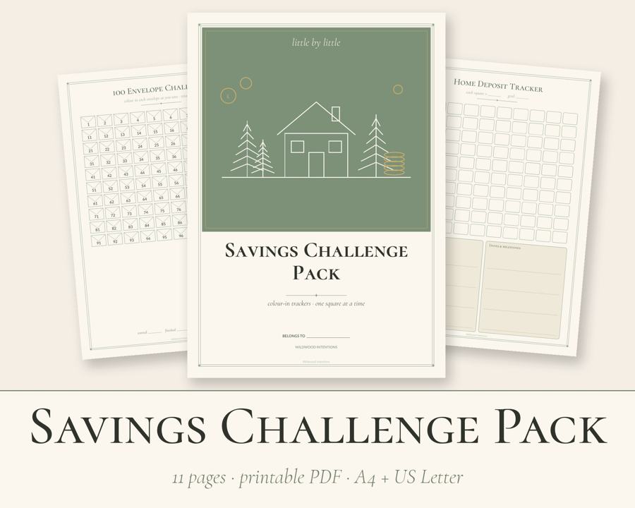 Savings Challenge Pack printable preview